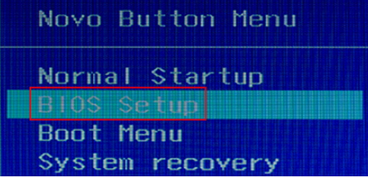گزینه BIOS Setup را برای ورود به بایوس و بوت لپ تاپ انتخاب کنید